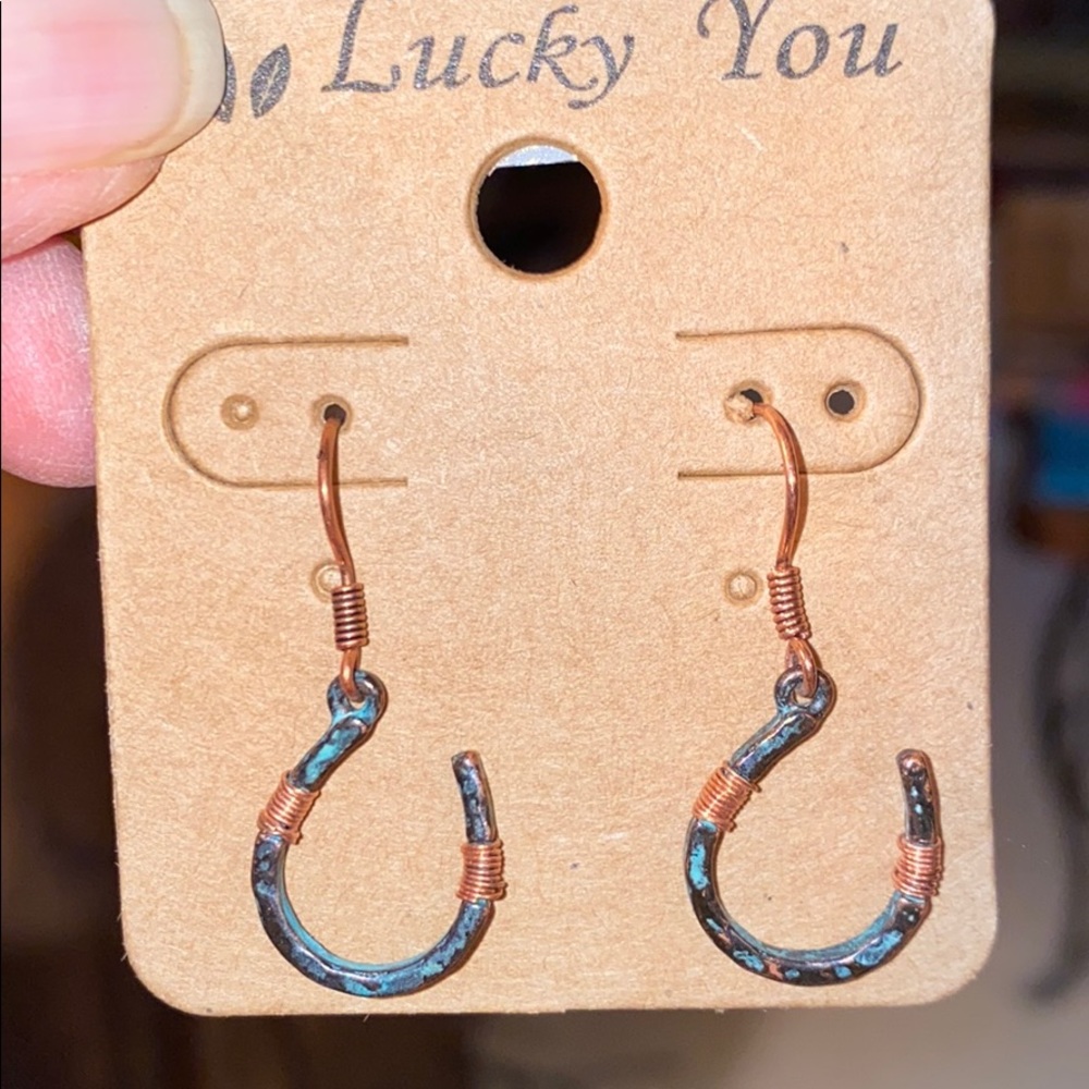 Lucky You Copper Wire Wrap Horseshoe Earrings Dead Stock From Dude Ranch